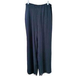 Sunny Leigh Black Pleated Wide Leg Pull-On Dressy Palazzo Pants Sz L